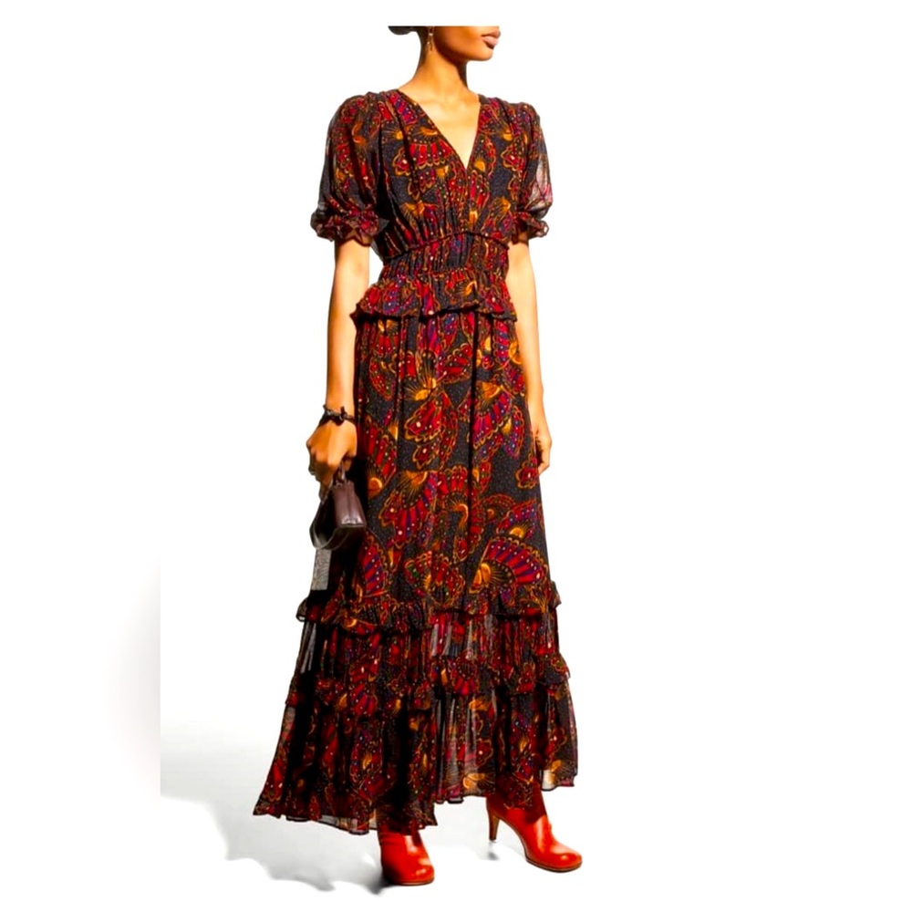 FARM Rio Vibrant Butterfly Maxi Dress